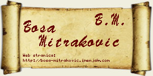 Bosa Mitraković vizit kartica